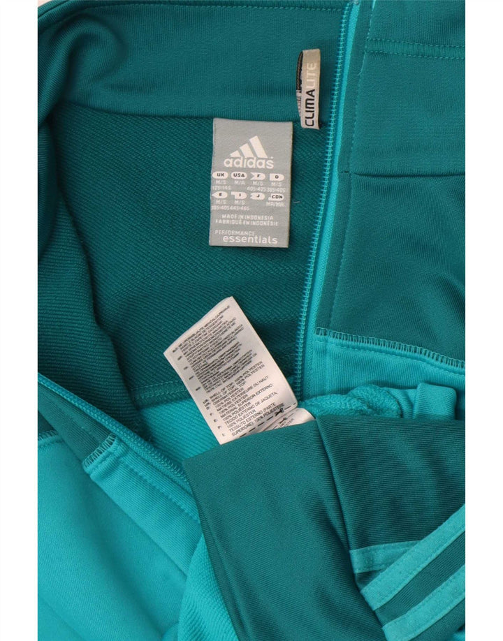 Adidas Damen Climalite Trainingsanzug Top Jacke UK 12/14 Mittelgrün