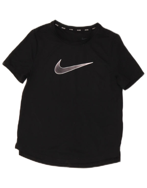 Nike Dri Fit Grafik-T-Shirt für Jungen, 8–9 Jahre, Größe S, Schwarz, Polyester