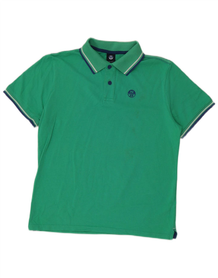 North Sails Herren-Poloshirt aus mittelgrüner Baumwolle