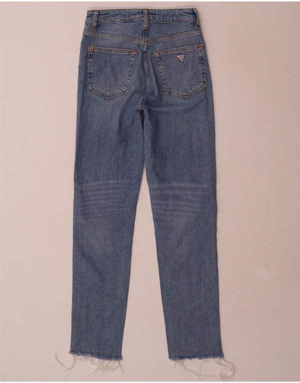 Guess Damen Slim Jeans W24 L28 Blaue Baumwolle