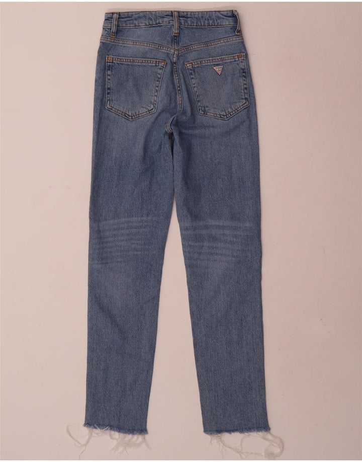 Guess Damen Slim Jeans W24 L28 Blaue Baumwolle