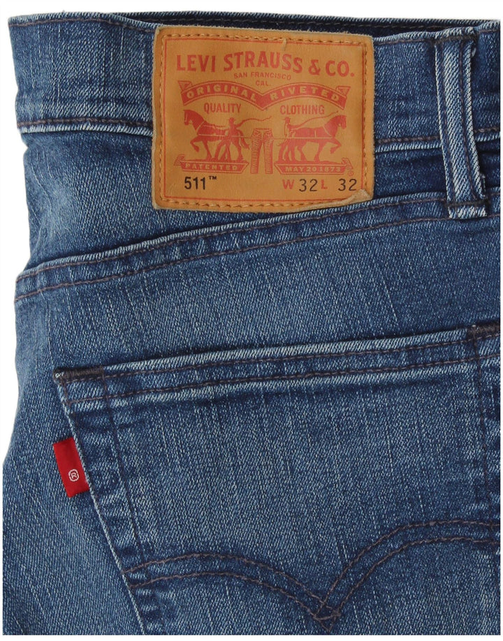 LEVI'S Damen 511 Jeansshorts W32 Große blaue Baumwolle