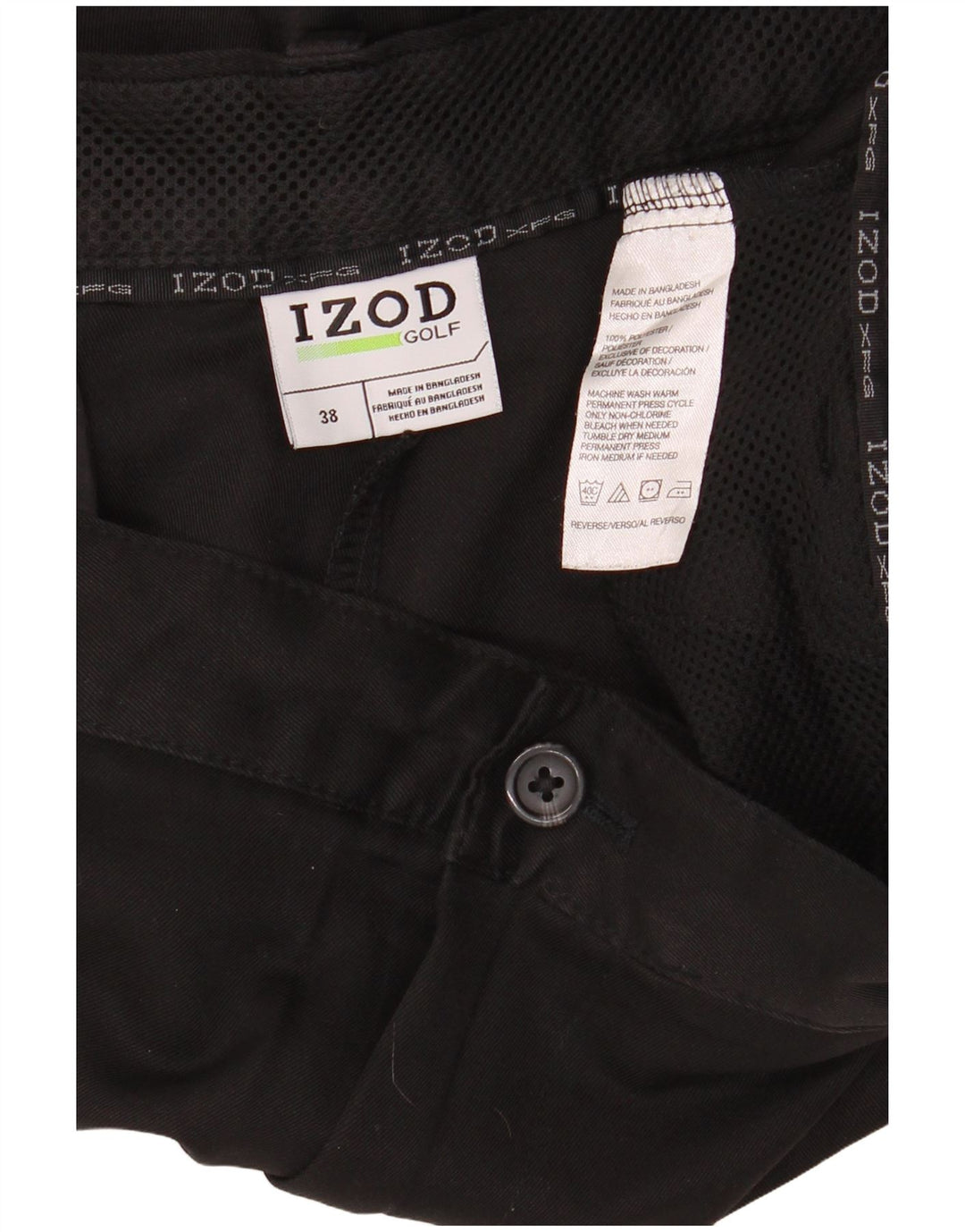 Izod Herren Chinoshorts W38 XL Schwarz Polyester