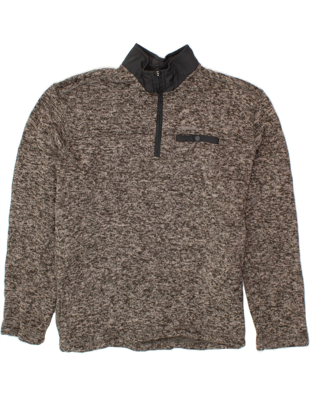 EDDIE BAUER Mens Zip Neck Sweatshirt Jumper XL Grey Polyester Vintage Eddie Bauer and Second-Hand Eddie Bauer from Messina Hembry 