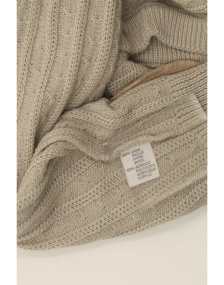 Explorer Herren-Cardigan-Pullover IT 52 Große beige Wolle