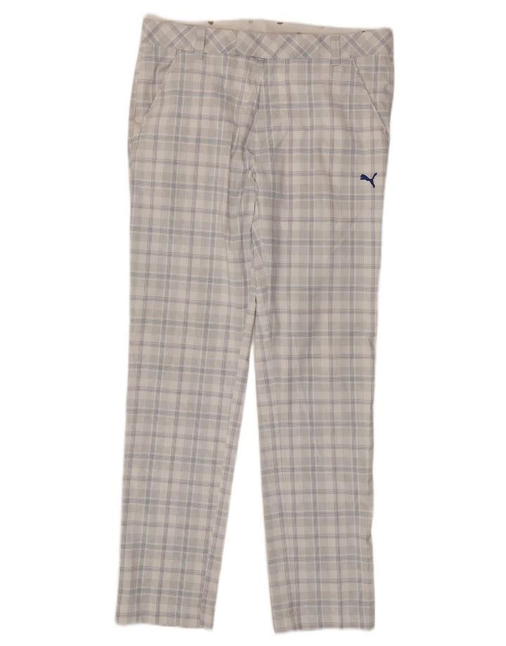 PUMA Slim Chino-Hose für Herren, W34, L34, weiß kariertes Polyester