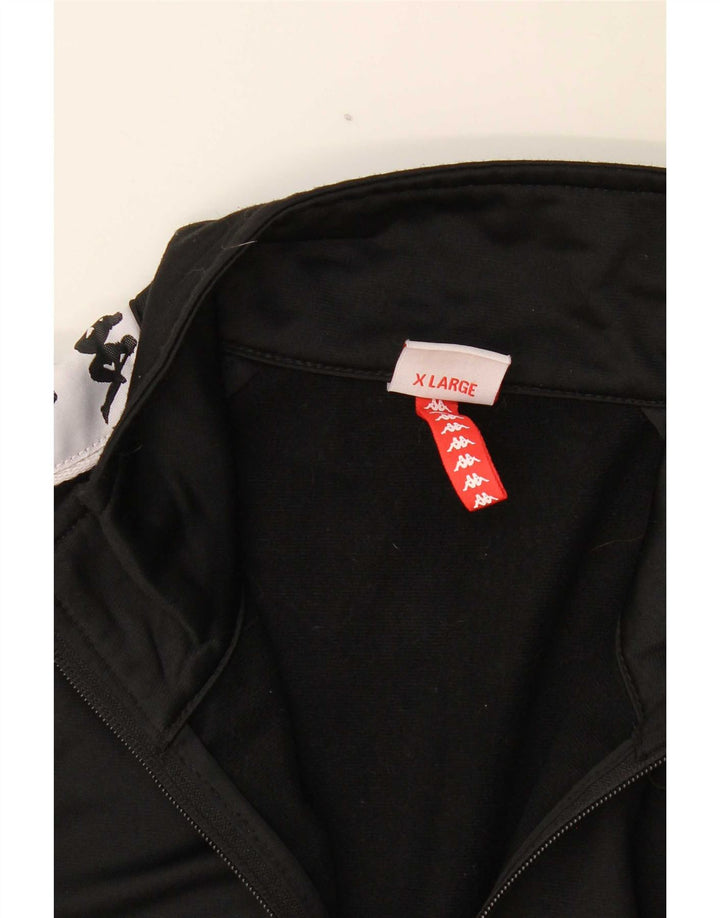 Kappa Herren-Trainingsanzugoberteil mit Grafik, XL, Schwarz, Farbblock