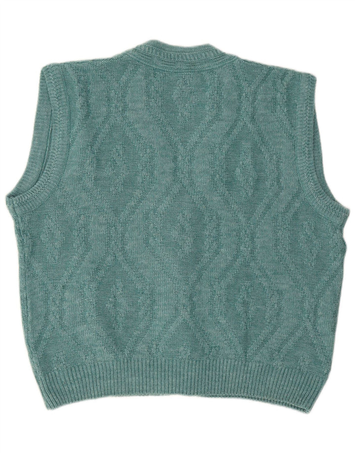 Claude De Pierre Herren ärmelloser Cardigan Pullover IT 48/50 Mittelblau
