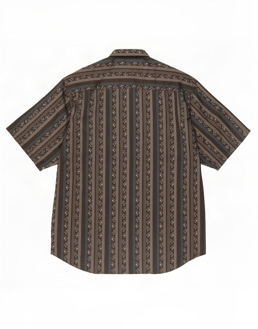 Vintage Herren Kurzarmhemd Mittelschwarz gestreift aus Polyester