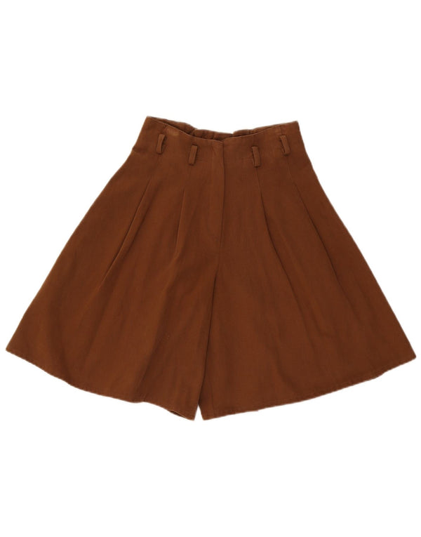 Vintage Womens High Waist Wide Leg Casual Shorts W27 Small Brown