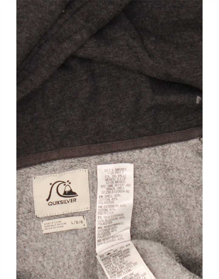 Quiksilver Herren-Kapuzenpullover mit Reißverschluss, groß, graue Baumwolle