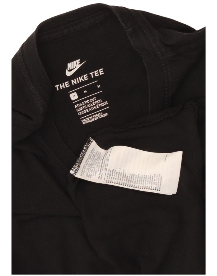 Nike Herren Athletic Cut T-Shirt-Oberteil aus mittelschwarzer Baumwolle