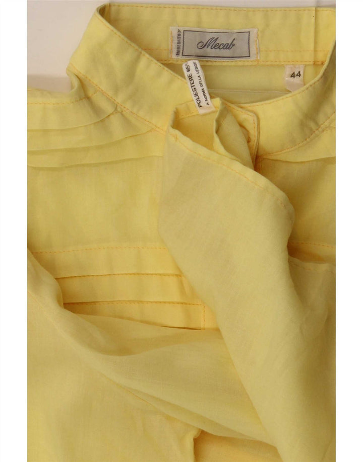 Vintage Damen Bluse Top IT 44 Mittelgelbes Polyester