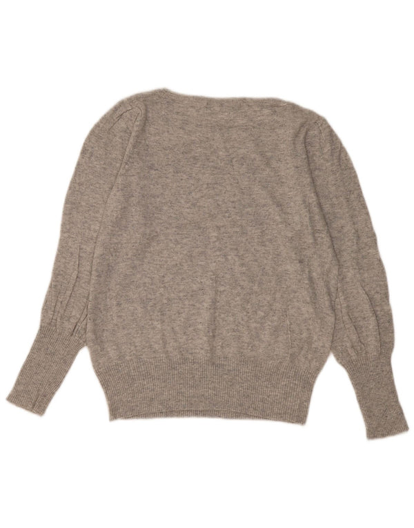 Marks & Spencer Damen-Pullover mit U-Boot-Ausschnitt, UK 14, Mittelgrau meliert