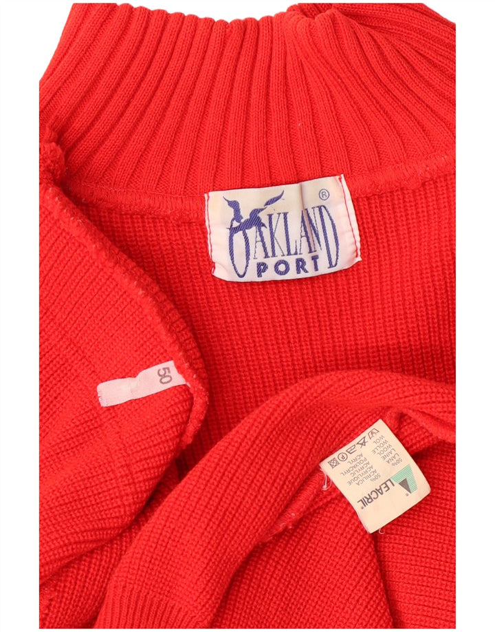 Vintage Herren Rollkragenpullover Pullover IT 50 Mittelrote Wolle