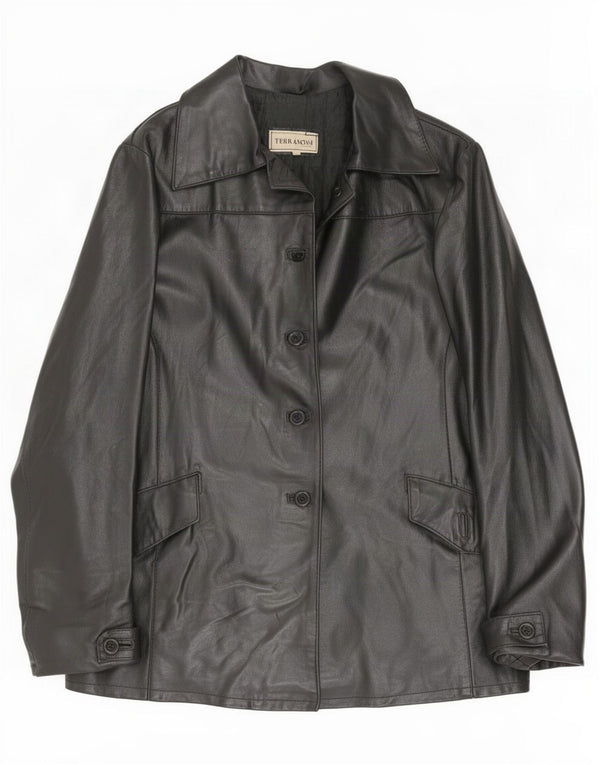 Terranova Womens Leather Jacket UK 14 Medium Black