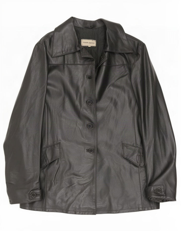 Terranova Damen Lederjacke UK 14 Medium Schwarz