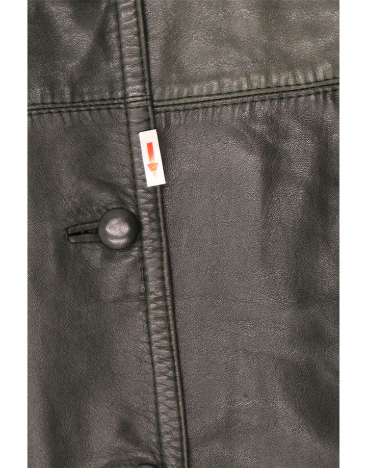 Vintage Damen Ledermantel UK 14 Mittelgrün