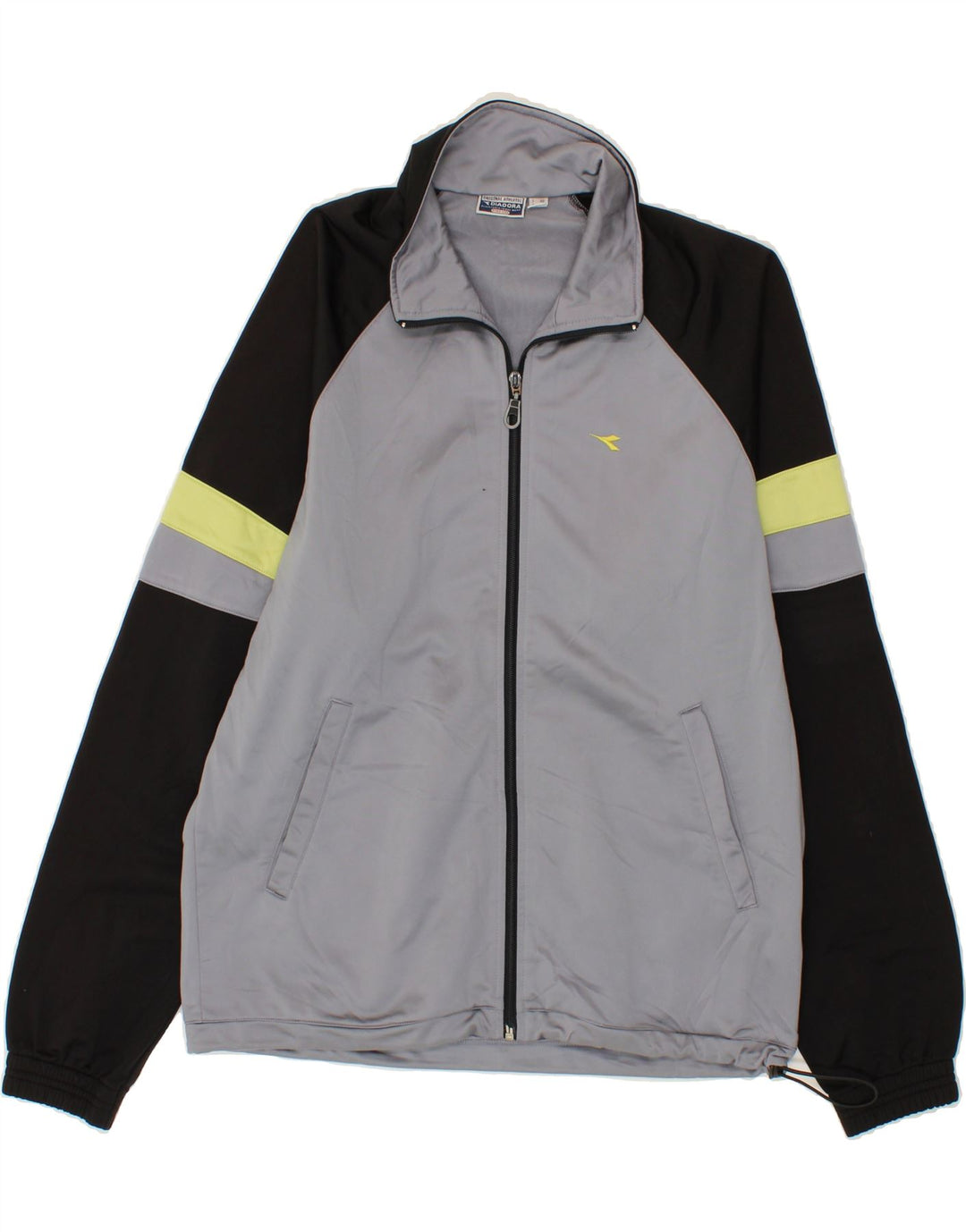 DIADORA Mens Tracksuit Top Jacket IT 48 Medium Grey Colourblock Polyester Vintage Diadora and Second-Hand Diadora from Messina Hembry 