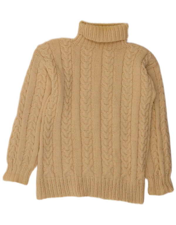 VINTAGE Damen Rollkragenpullover Pullover UK 14 Large Off White