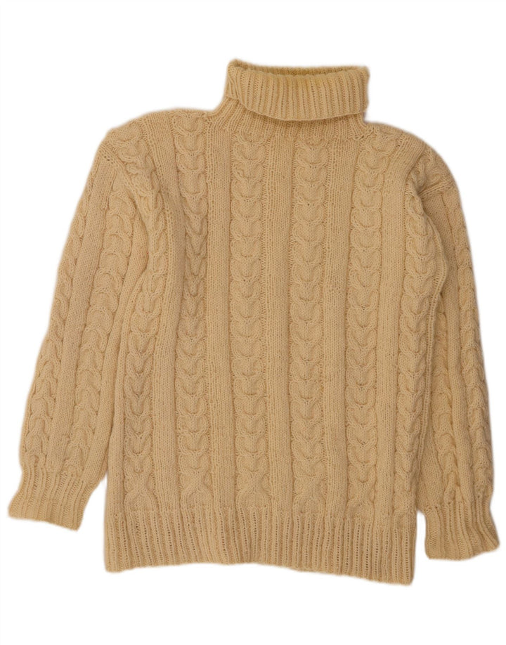 VINTAGE Damen Rollkragenpullover Pullover UK 14 Large Off White