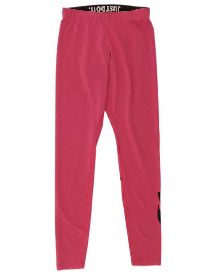 Nike Womens Graphic Leggings UK 8 Small Rosa Baumwolle