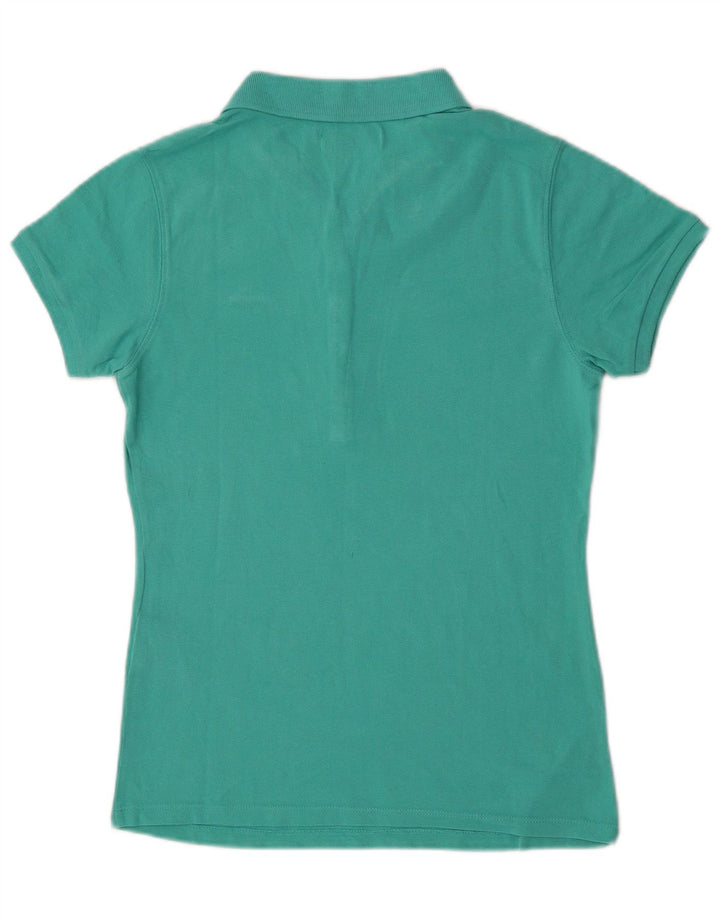 Diadora Damen Poloshirt UK 12 Medium Türkis Baumwolle