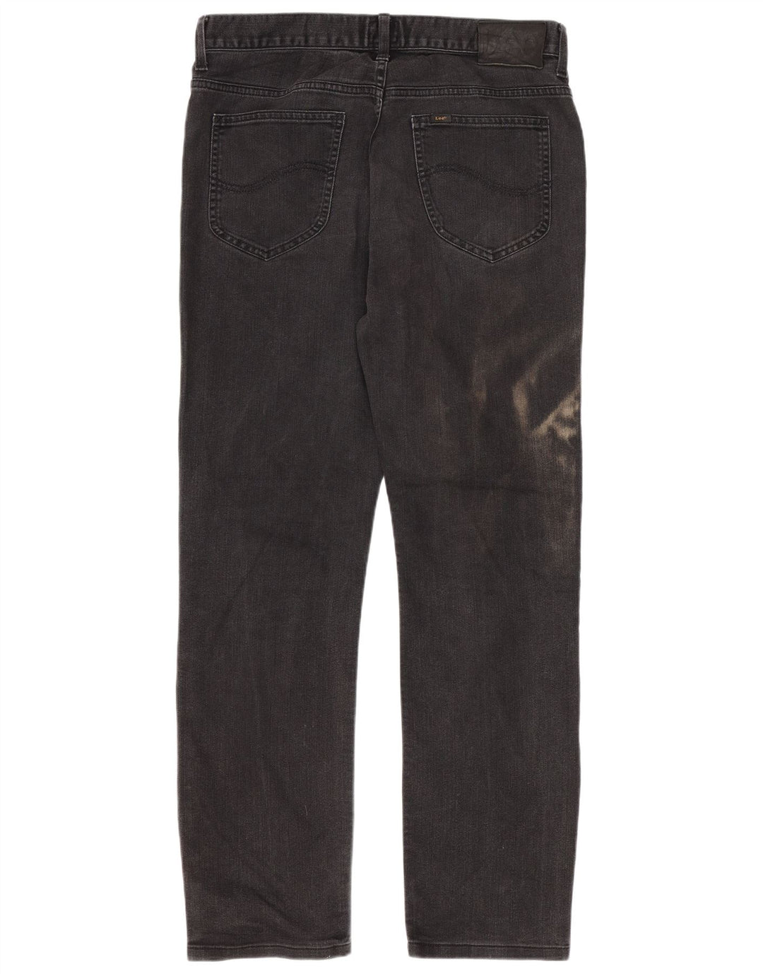 Lee Herren Rider Straight Jeans W33 L29 Graue Baumwolle