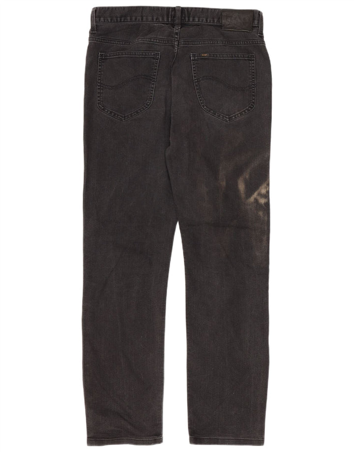 Lee Herren Rider Straight Jeans W33 L29 Graue Baumwolle