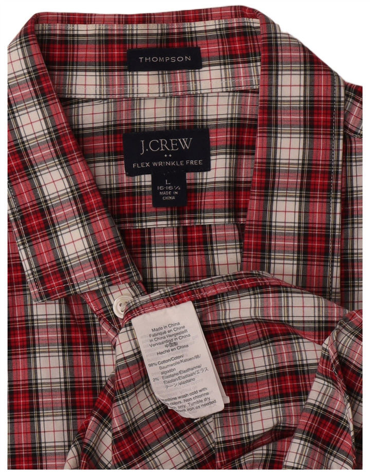 J. Crew Thompson-Flanellhemd für Herren, Größe 16 1/2, groß, rot kariert, Baumwolle