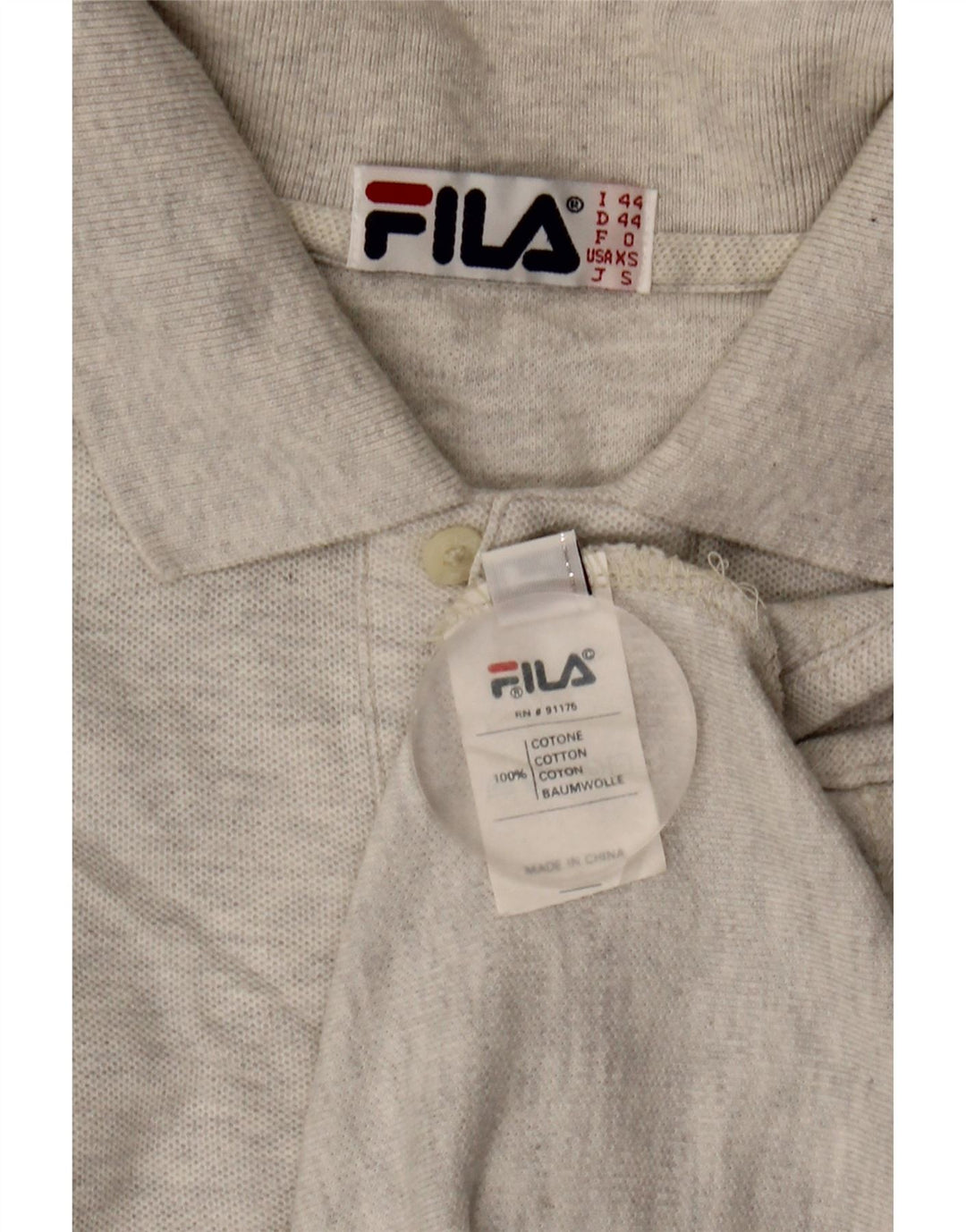 Fila Herren Poloshirt IT 44 XS Grau Baumwolle