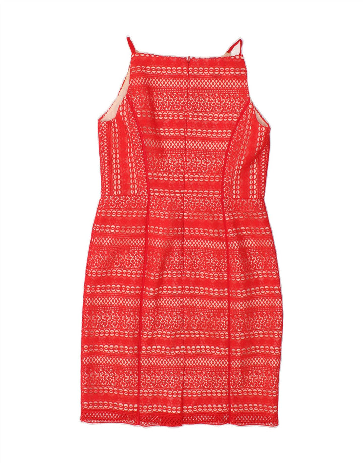 MONSOON Womens Sleeveless Basic Dress UK 12 Medium Red Floral Polyester Vintage Monsoon and Second-Hand Monsoon from Messina Hembry 