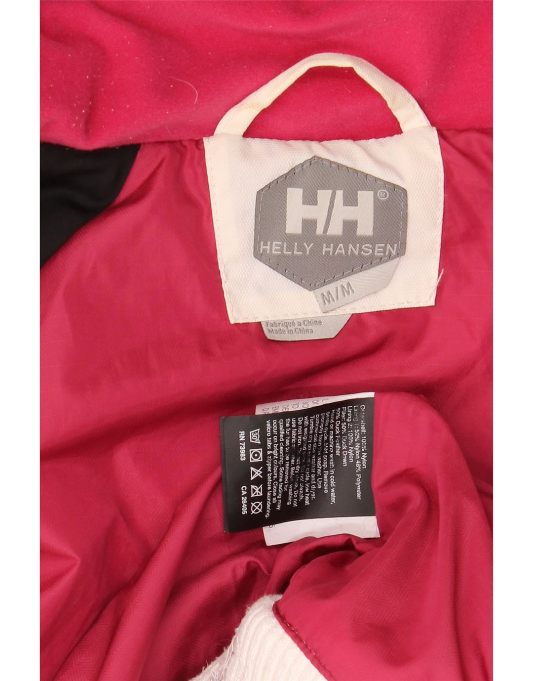 Helly Hansen Wattierte Damenjacke mit Kapuze, UK 12, mittelweißes Nylon