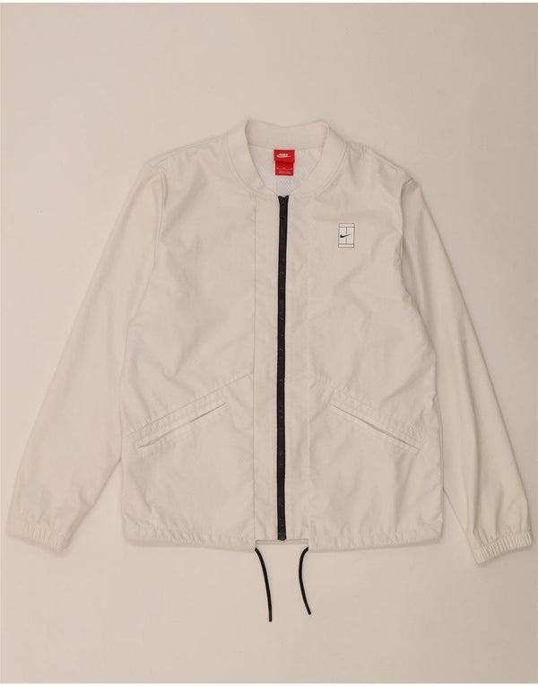 Nike Mens Tracksuit Top Jacket Medium White Colourblock Nylon