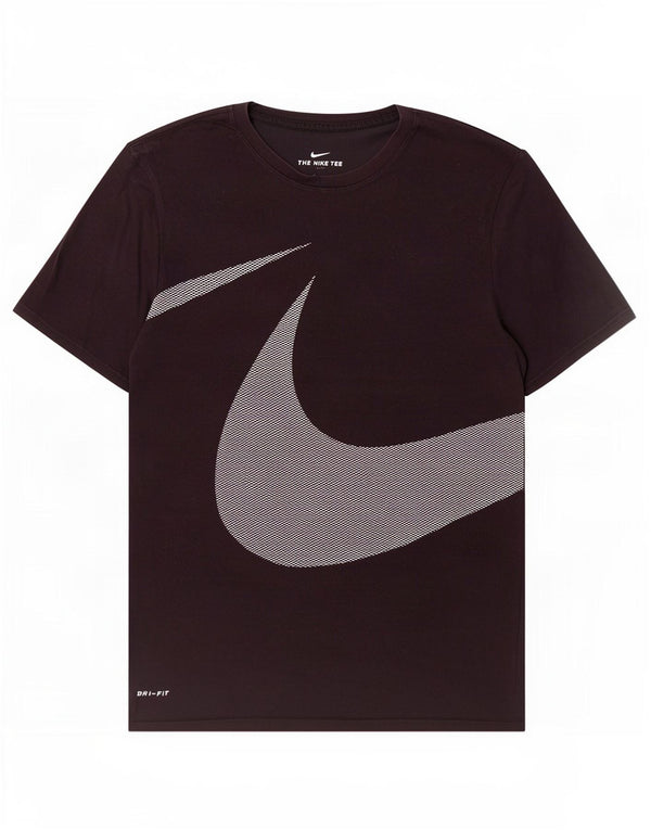 Nike Herren Dri Fit Graphic T-Shirt Top aus mittelschwarzer Baumwolle