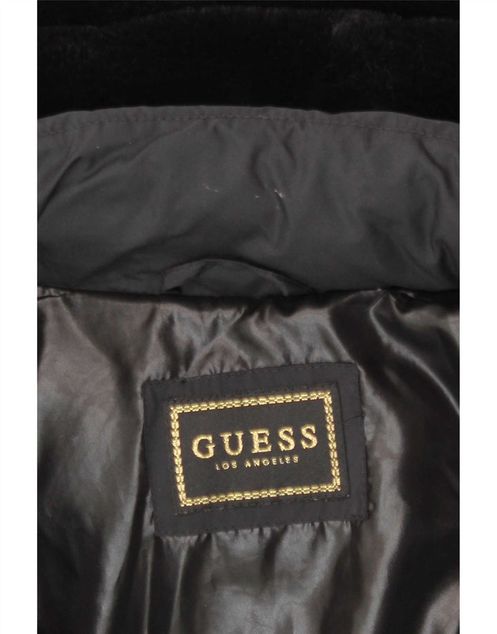 Guess Wattierte Damenjacke mit Kapuze, UK 10, Größe S, Schwarz