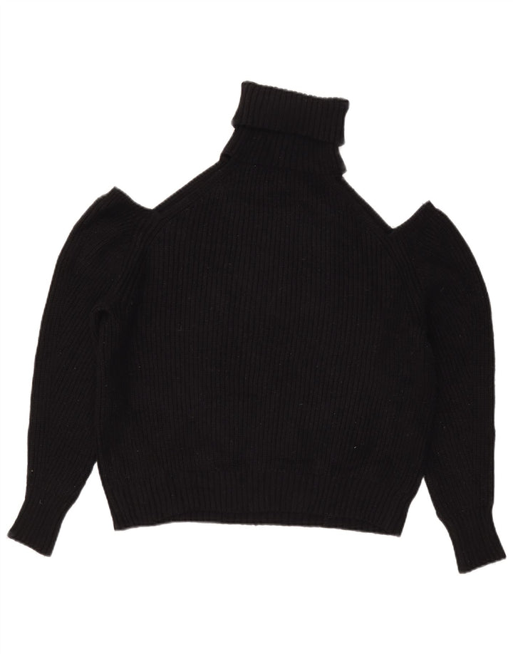 Schulterfreier Rollkragenpullover von Zara für Damen, Gr. 14, mittelschwarz