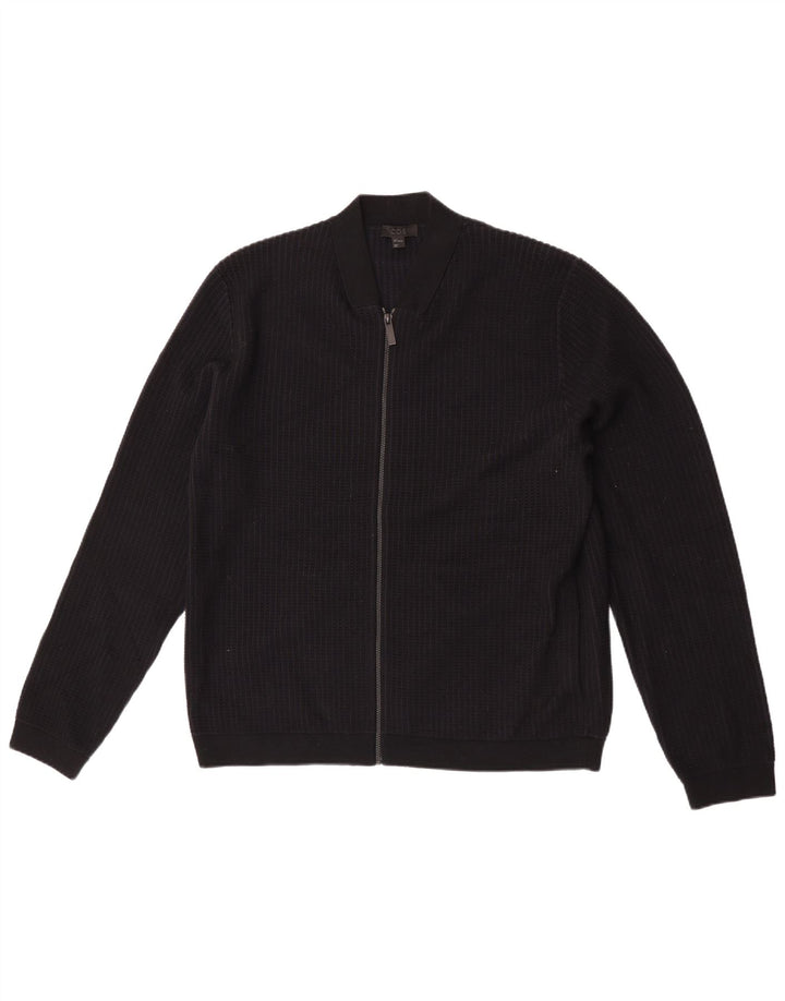 Cos Herren-Strickjacke, groß, aus schwarzer Baumwolle