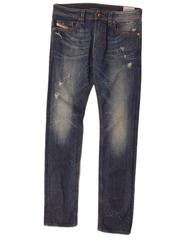 Diesel Herren Thavar Distressed Slim Skinny Jeans W31 L32 Blaue Baumwolle