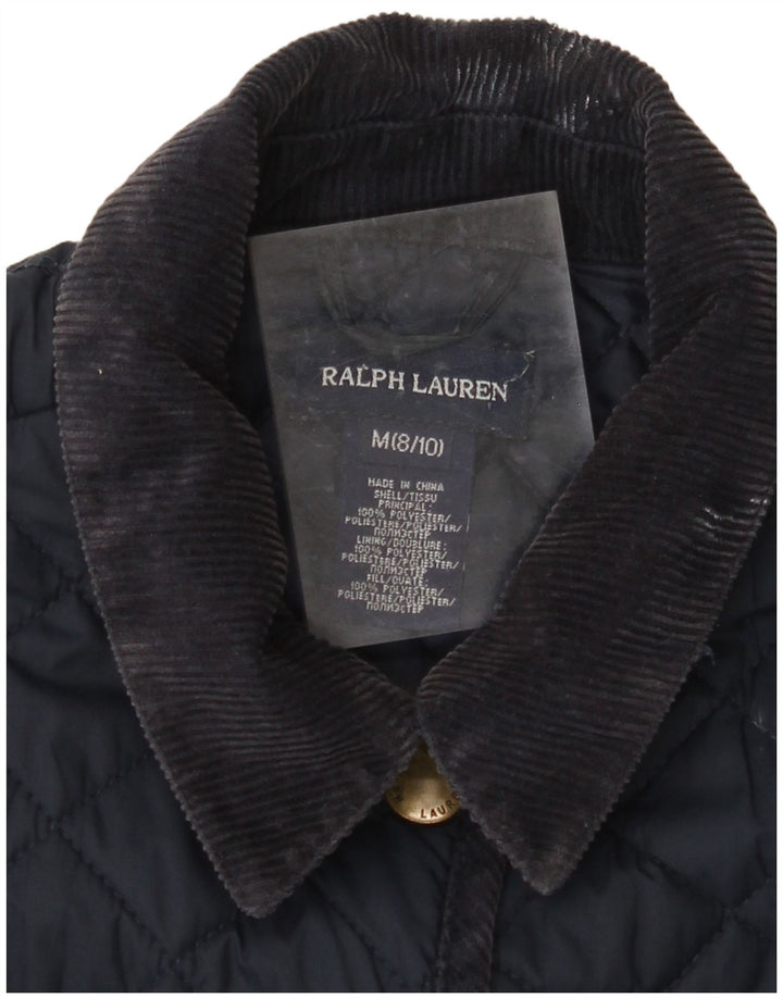 RALPH LAUREN Steppjacke für Mädchen, 8–9 Jahre, mittelmarineblaues Polyester