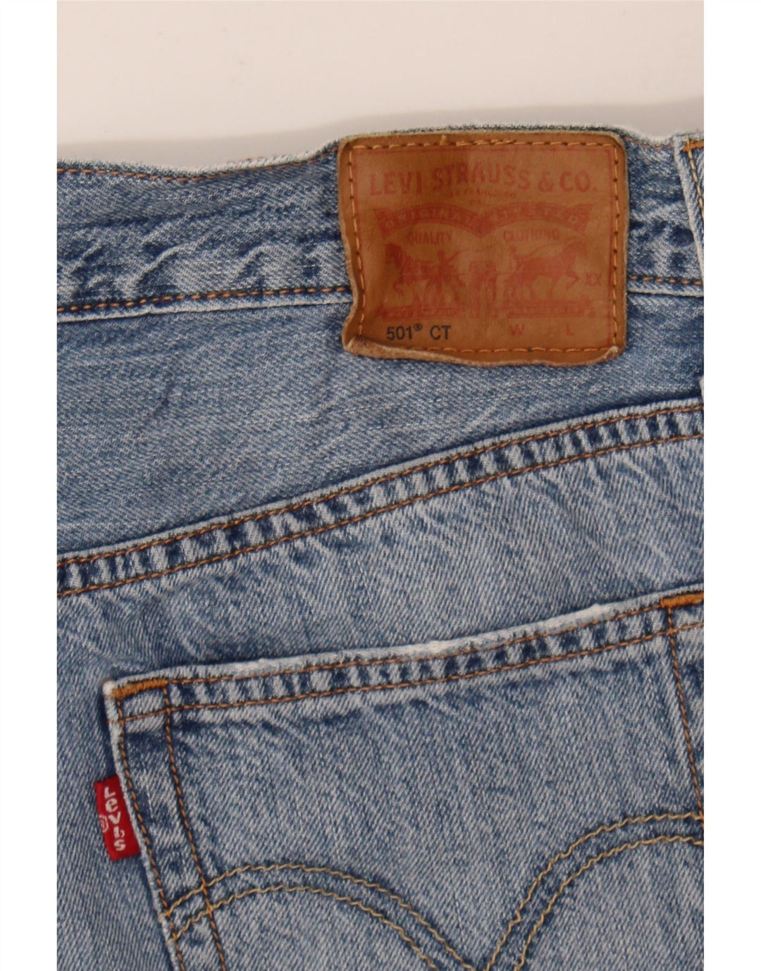 LEVI'S Womens 501 Distressed Denim Shorts W26 Small Blue Cotton Vintage Levi's and Second-Hand Levi's from Messina Hembry 
