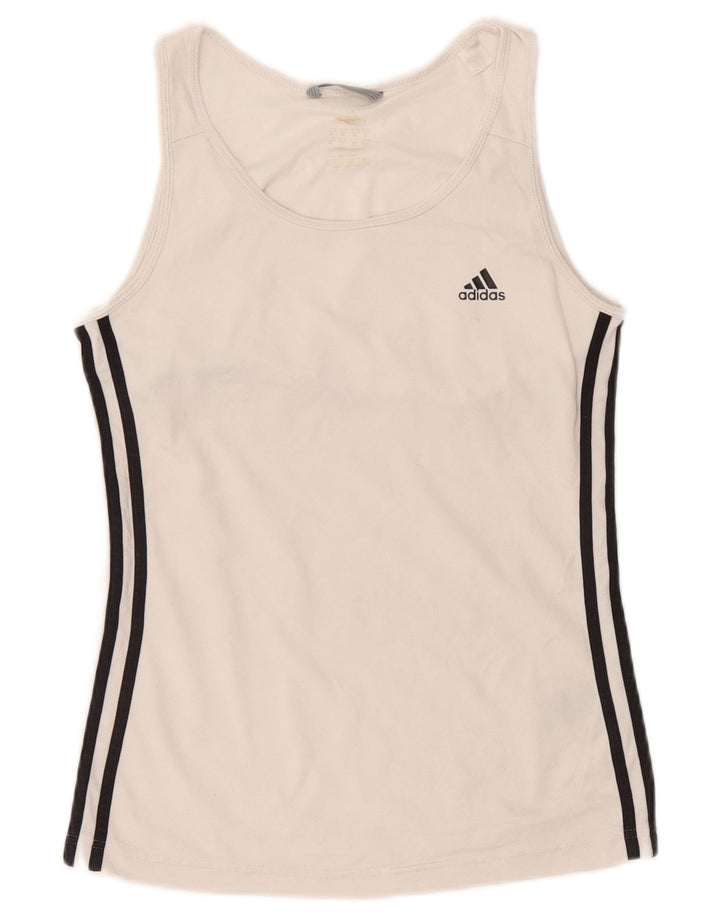 Adidas Damen Weste Top UK 10 Small Weiß Polyester