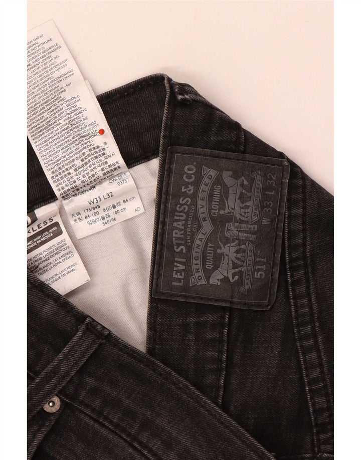 Levi's Herren 511 Slim Jeans W33 L28 Graue Baumwolle