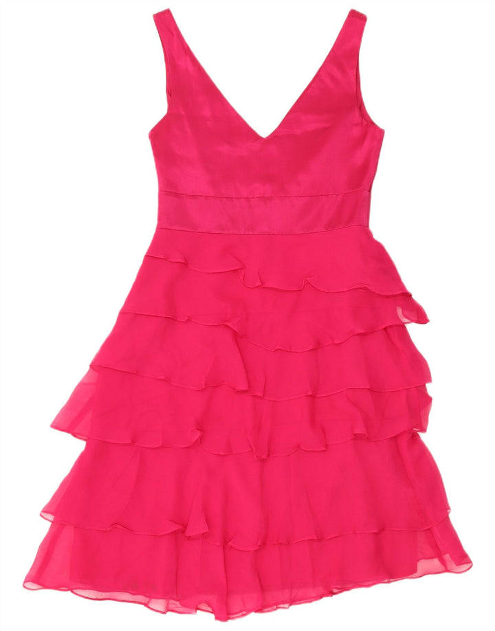 Monsoon Damen-Stufenkleid, Größe S, Rosa, Seide