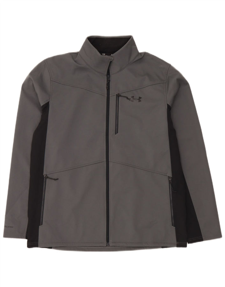 Under Armour Herren-Trainingsanzugoberteil, XL, graues geometrisches Polyester