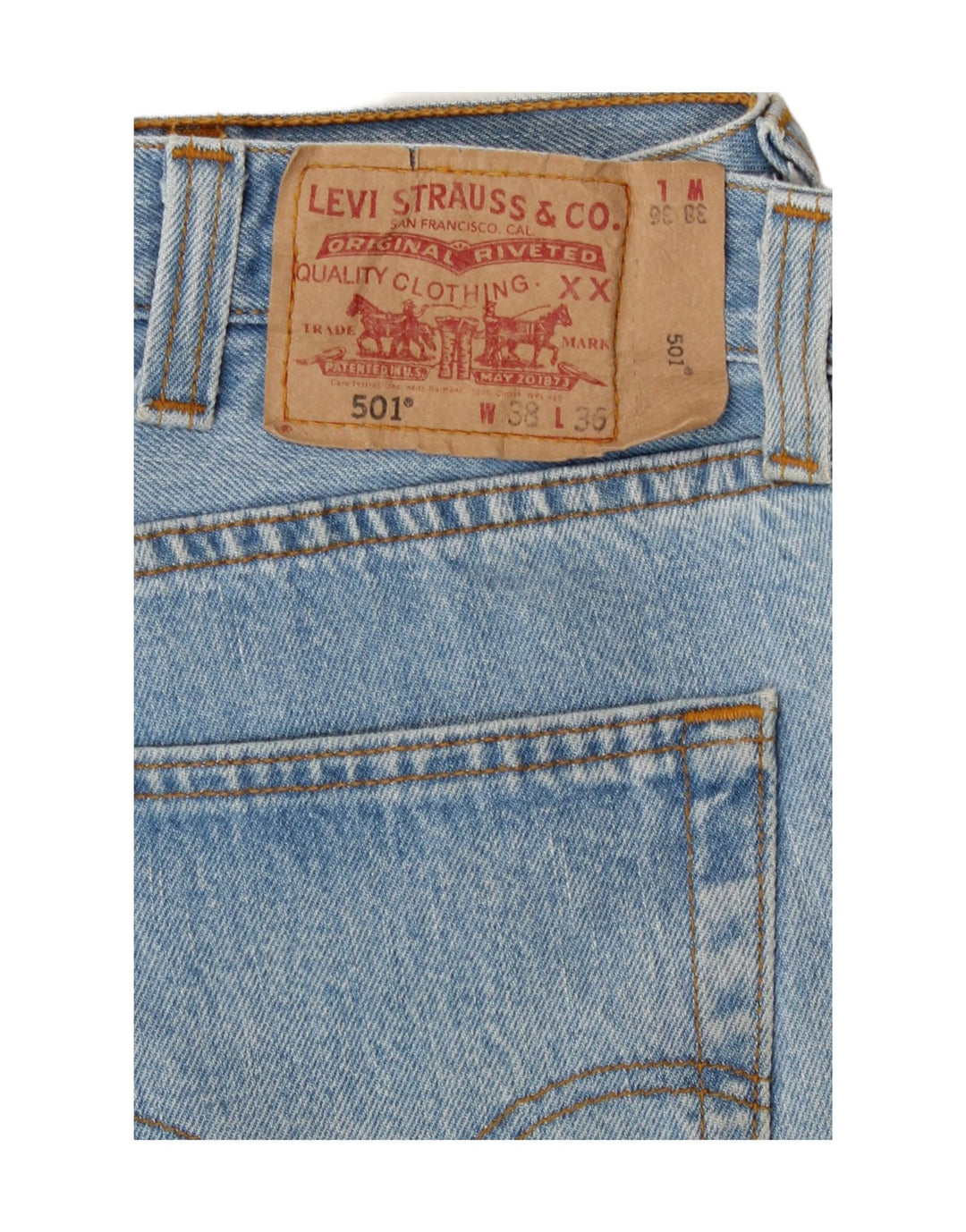 Levi's Herren 501 Straight Jeans W38 L28 Blaue Baumwolle