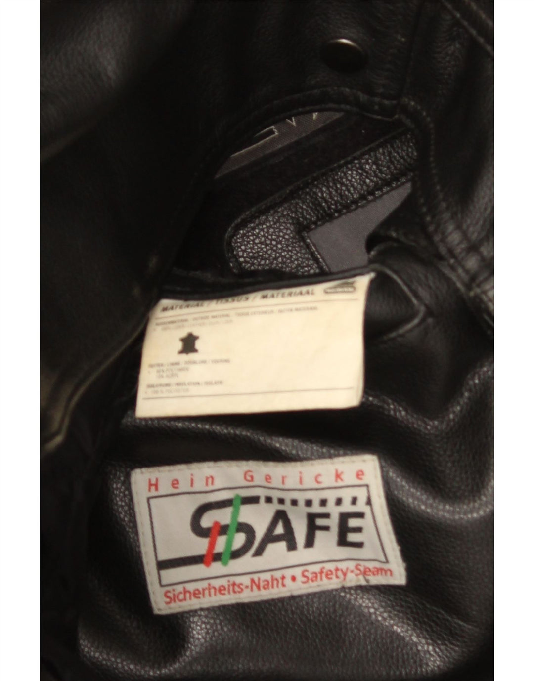 HEIN GERICKE Herren Leder Bikerjacke UK 40 Großes schwarzes Leder