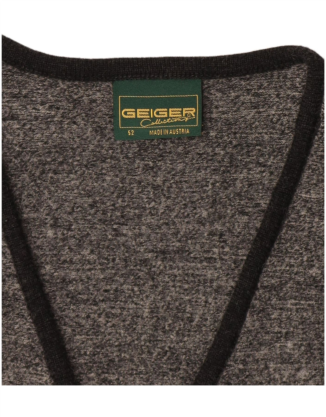 Geiger Herren ärmelloser Cardigan-Pullover IT 52 Large Grau