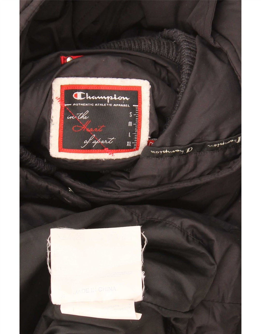Champion Womens Hooded Wattierter Mantel UK 14 Mittelschwarzes Polyester