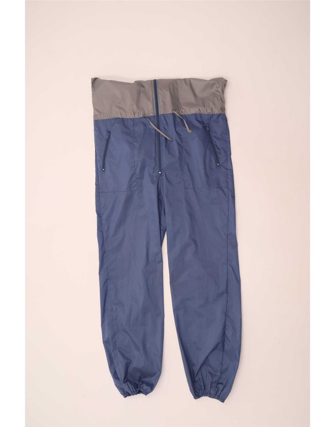 Rodeo Herren-Overall mit Kapuze, Arbeitskleidung, mittelblaues Colourblock-Nylon